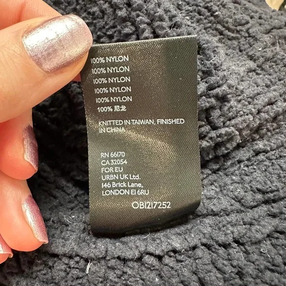 Free People Be Yours Cowl Neck Sweater Balloon Sleeve Chunky Boxy Cropped Black - Picture 12 of 14